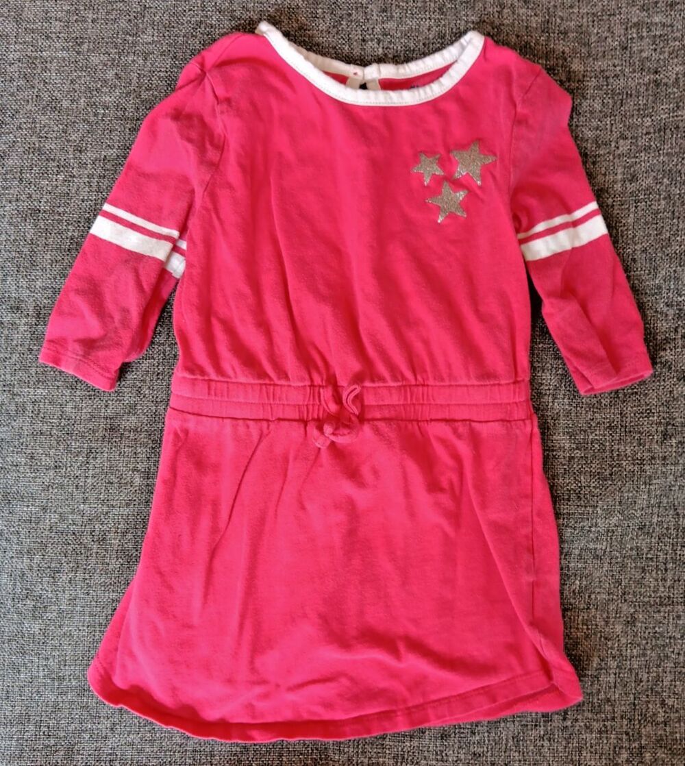 Old Navy Dress 3T Pink T-shirt 3/4 Length Sleeve Elastic Waist